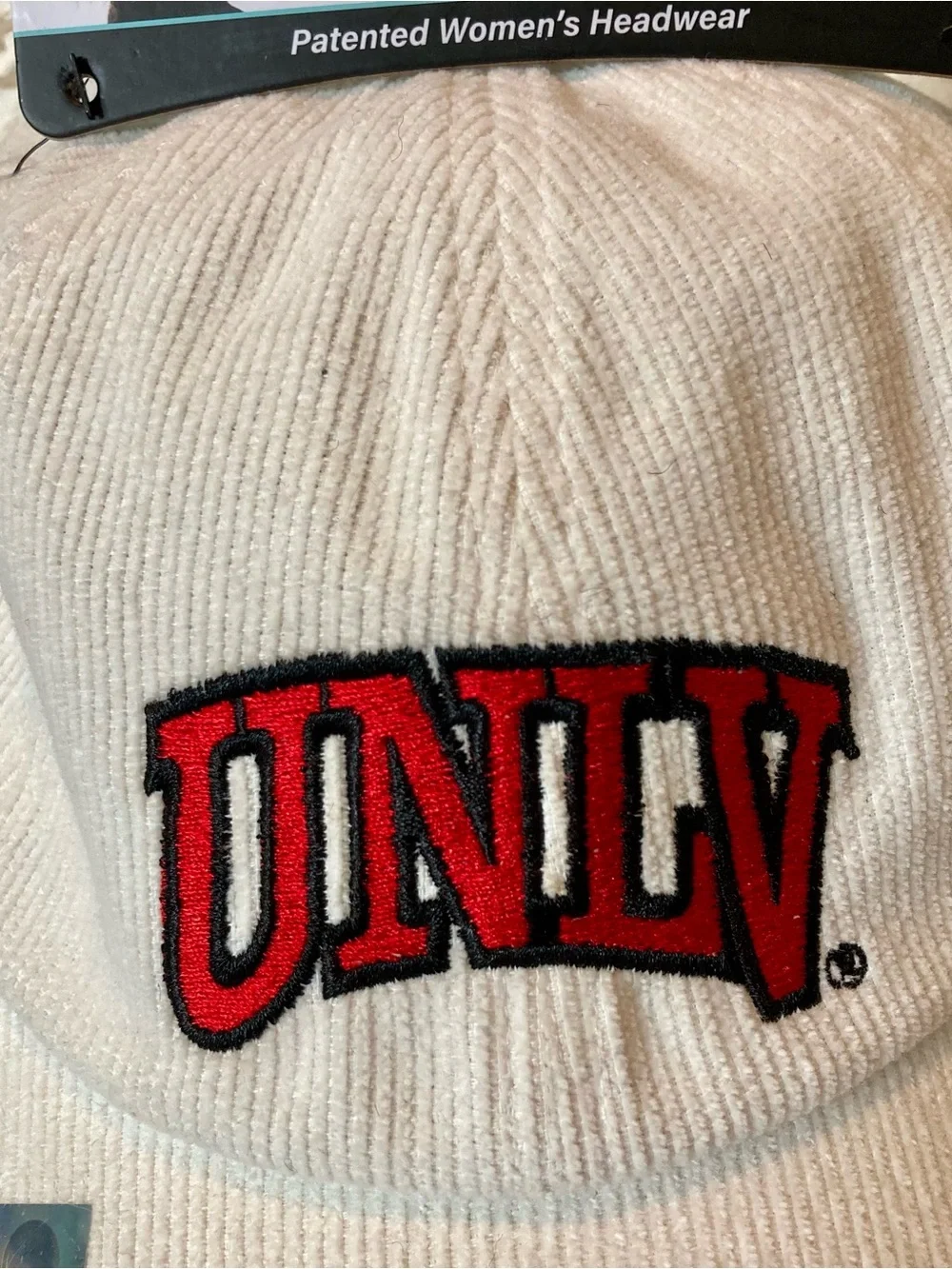 NWT Ponyflo brand UNLV Running Rebels adjustable cap in winter white